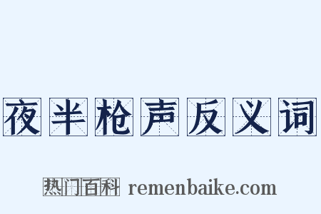 夜半枪声反义词是什么意思的图片